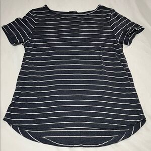 Pink Clover Striped Tee w/ Buttons Down the Back